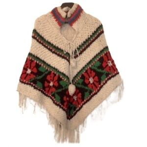 Boho/Hippie Style Colourful Poncho 1970’s vibes. One size